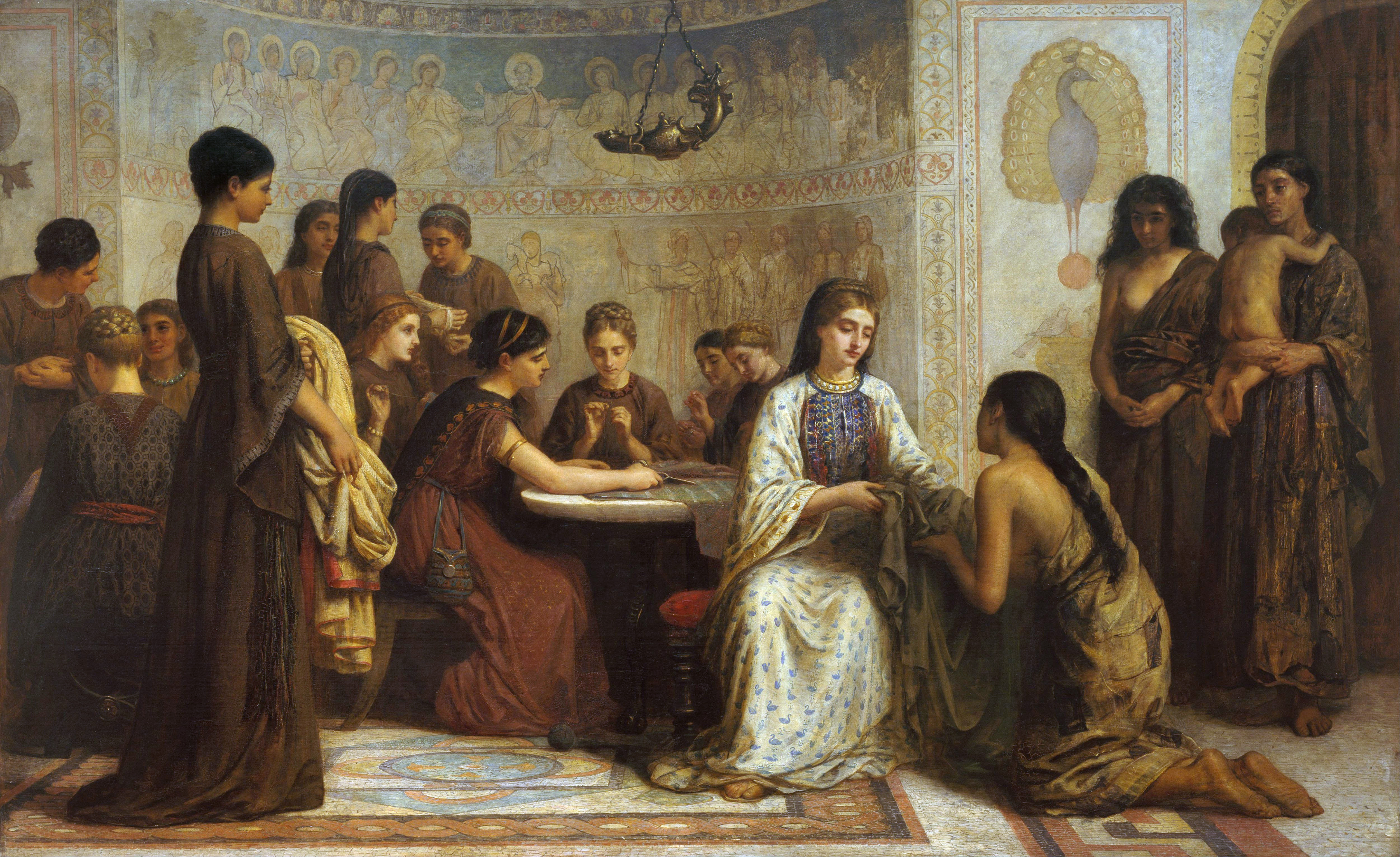 Edwin Long_1877_A Dorcas meeting in the 6th century.jpg